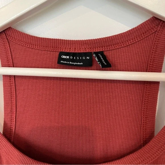 ASOS Ribbed Maxi Dress - Rust/Orange - Picture 8 of 10